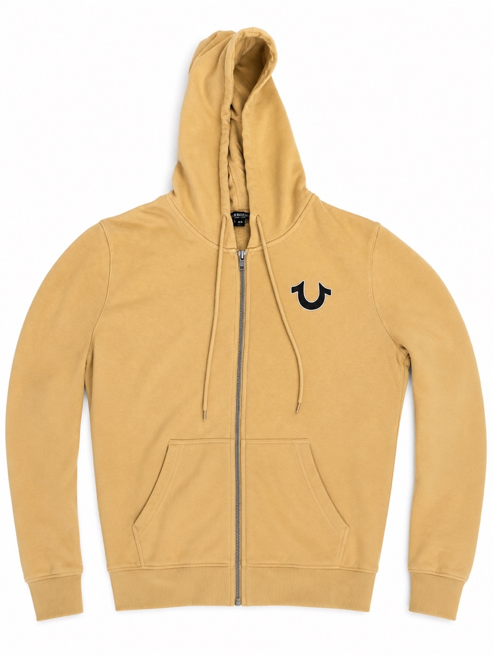 True Religion Mustard Zip-Up Hoodie with Logo Tag